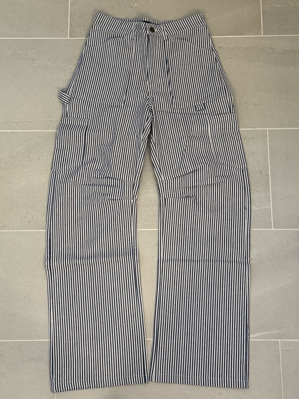 Lioness Navy & White Striped Pants